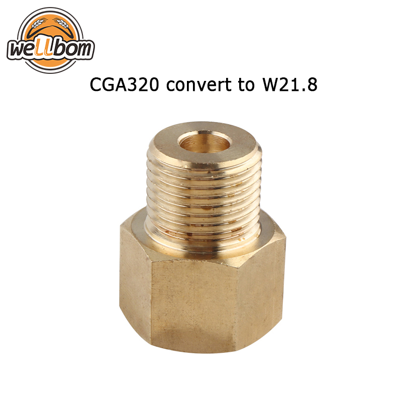 CO2 Tank W21.8 Adapter Converter - standard Co2 tank no pin to Regulator