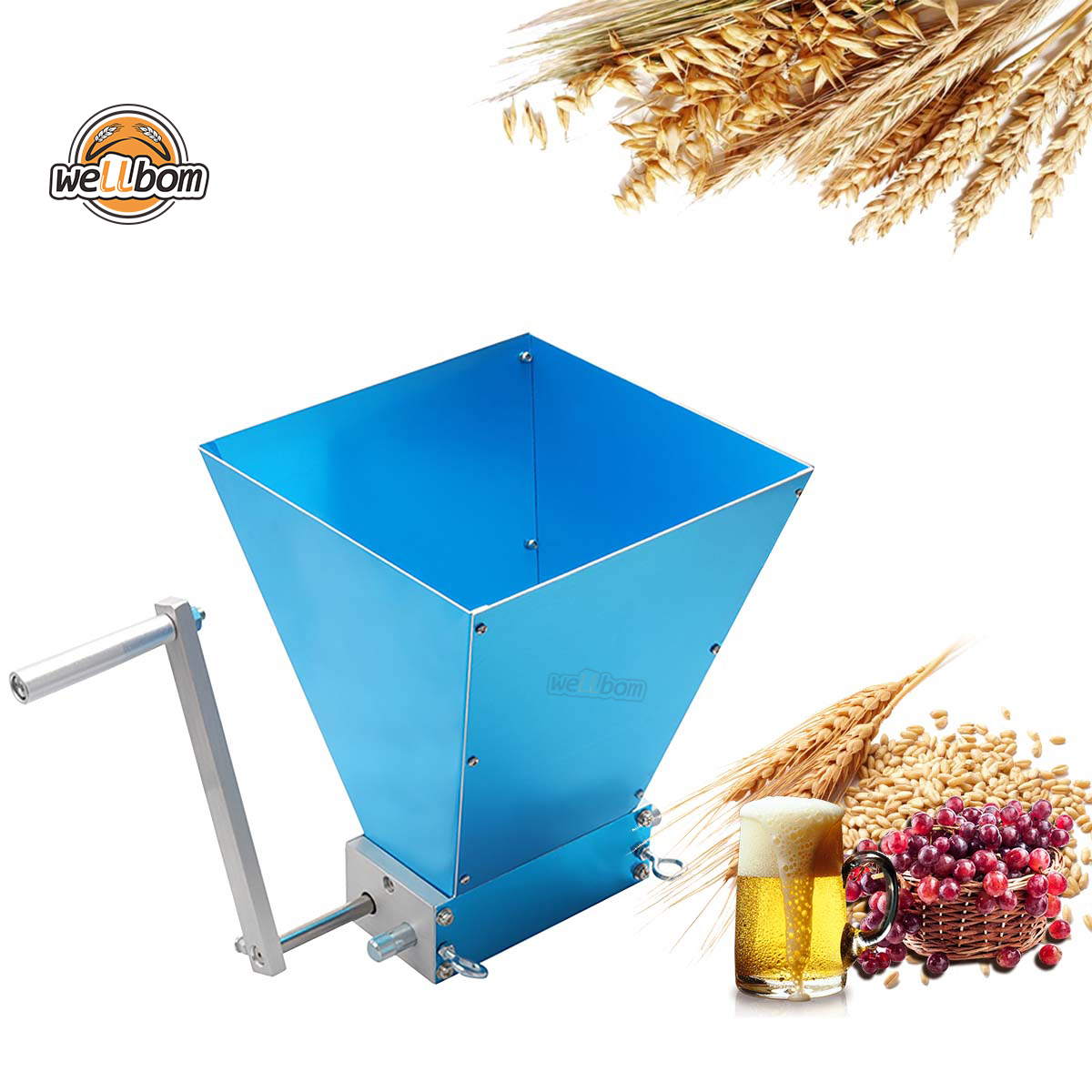 2018 New Stainless Steel 2 Rollers Homebrew Barley Grinder Crusher Malt Grain Mill for Home Beer brewing Top Quality