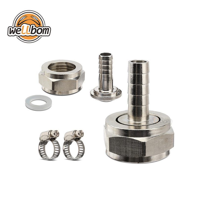 Connector Kit for Beer Lines,5/16" Straight Barb tail Use with G5/8 Hex Nut For Keg Coupler Beer Faucet,New Products : wellbom.com