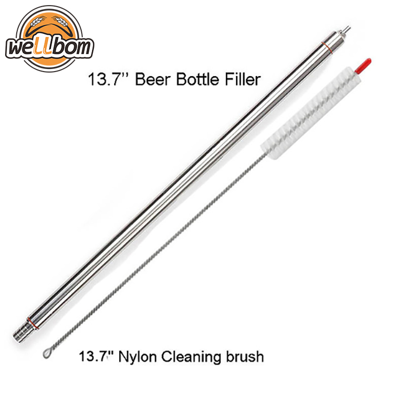 13.7" length Food Grade Stainless Steel Spring Loaded Beer Bottle Filler with 13.7'' Nylon Cleaning brush Home Brewing,The Shopping Cart : wellbom.com
