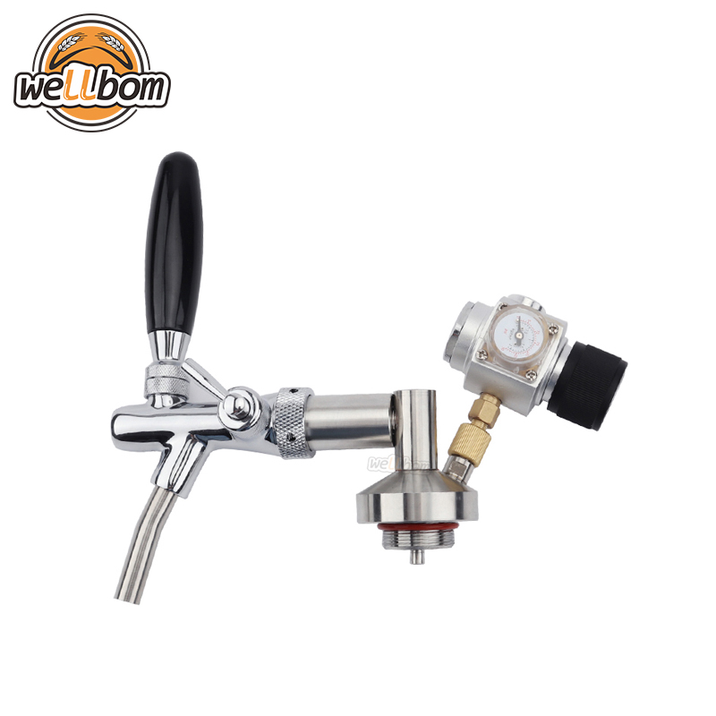 Stainless Steel Mini Keg Tap Dispenser with Adjustable Beer Tap Faucet and Regulator CO2 Charger Kit 0-30 PSI for beer bar,New Products : wellbom.com