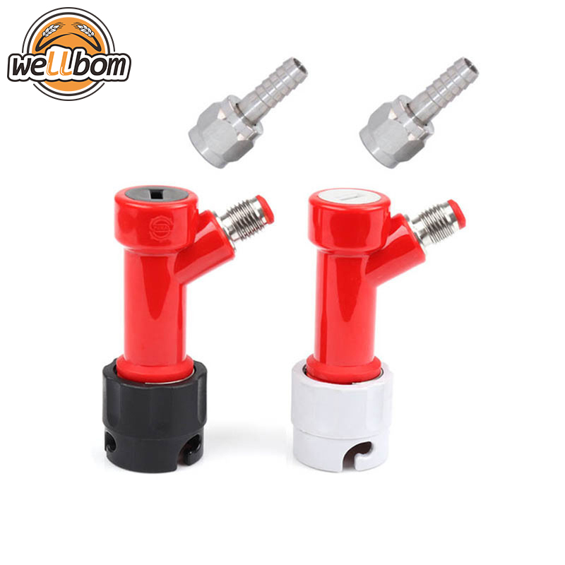 Pin Lock Keg Disconnect Set Liquid and Gas with Stainless Steel 5/16 '' Barb Swivel Adapters