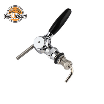 New Sliver Draft Brass Belgian Beer tap Faucet with 30mm Thread shank ball beer tap,for homebrew kegging,wellbom.com